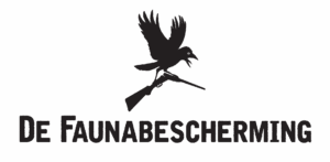 logo van de faunabescherming met een kraai en een geweer
